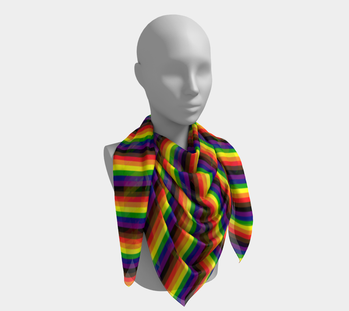 Philly Rainbow Striped Square Scarf