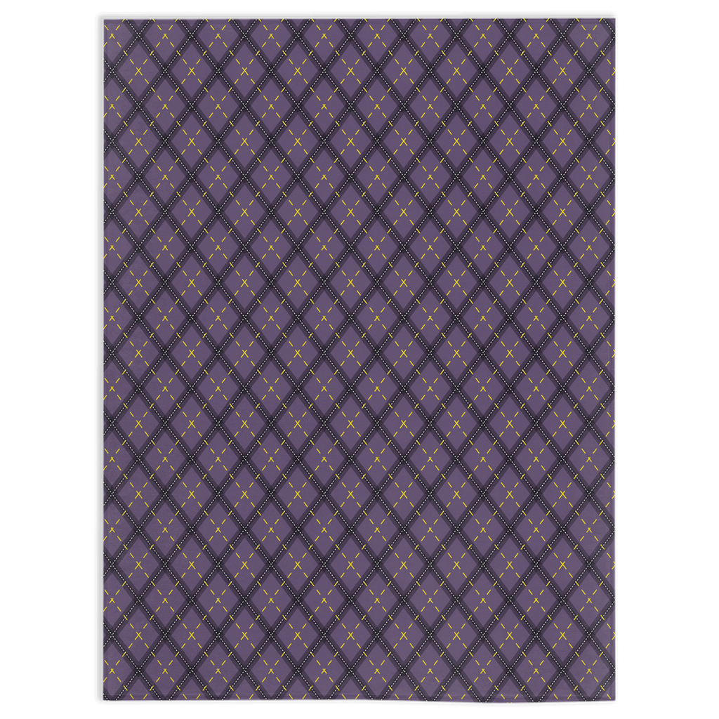 Nonbinary Dark Argyle Plaid Pride Minky Blankets