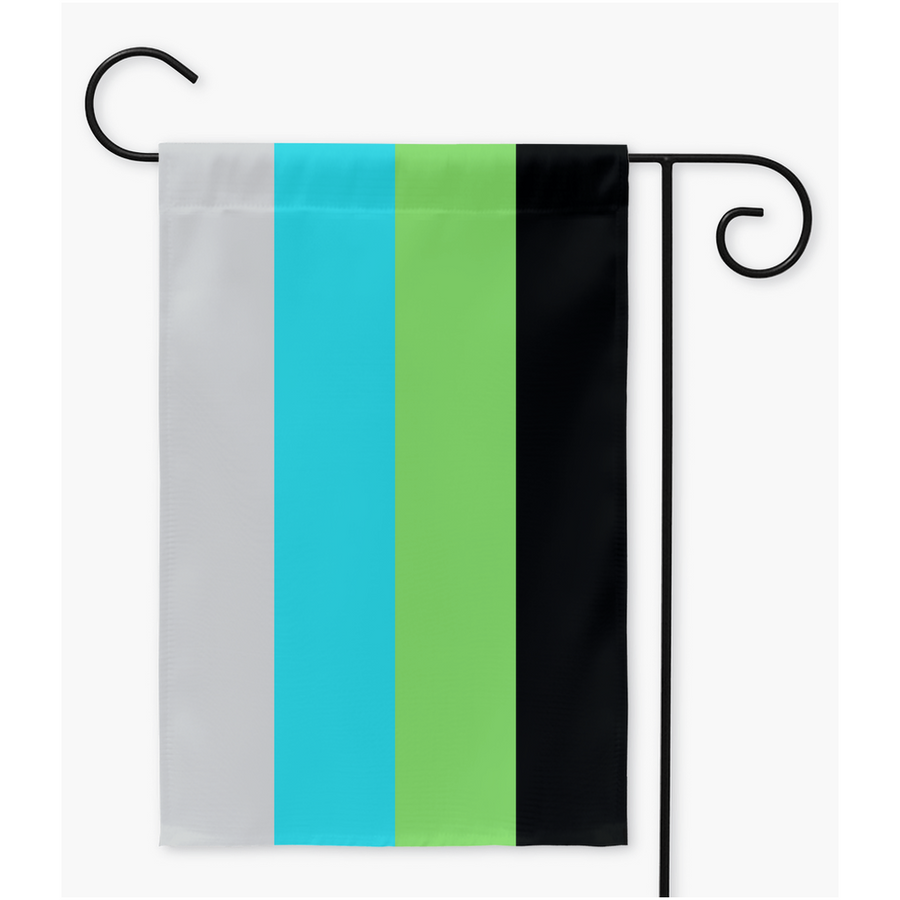 Quoiromantic - V1 Pride Yard and Garden Flags | Single Or Double-Sided | 2 Sizes | Aromantic and Asexual Spectrum