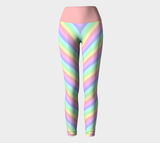 Leggings de yoga rayés arc-en-ciel pastel