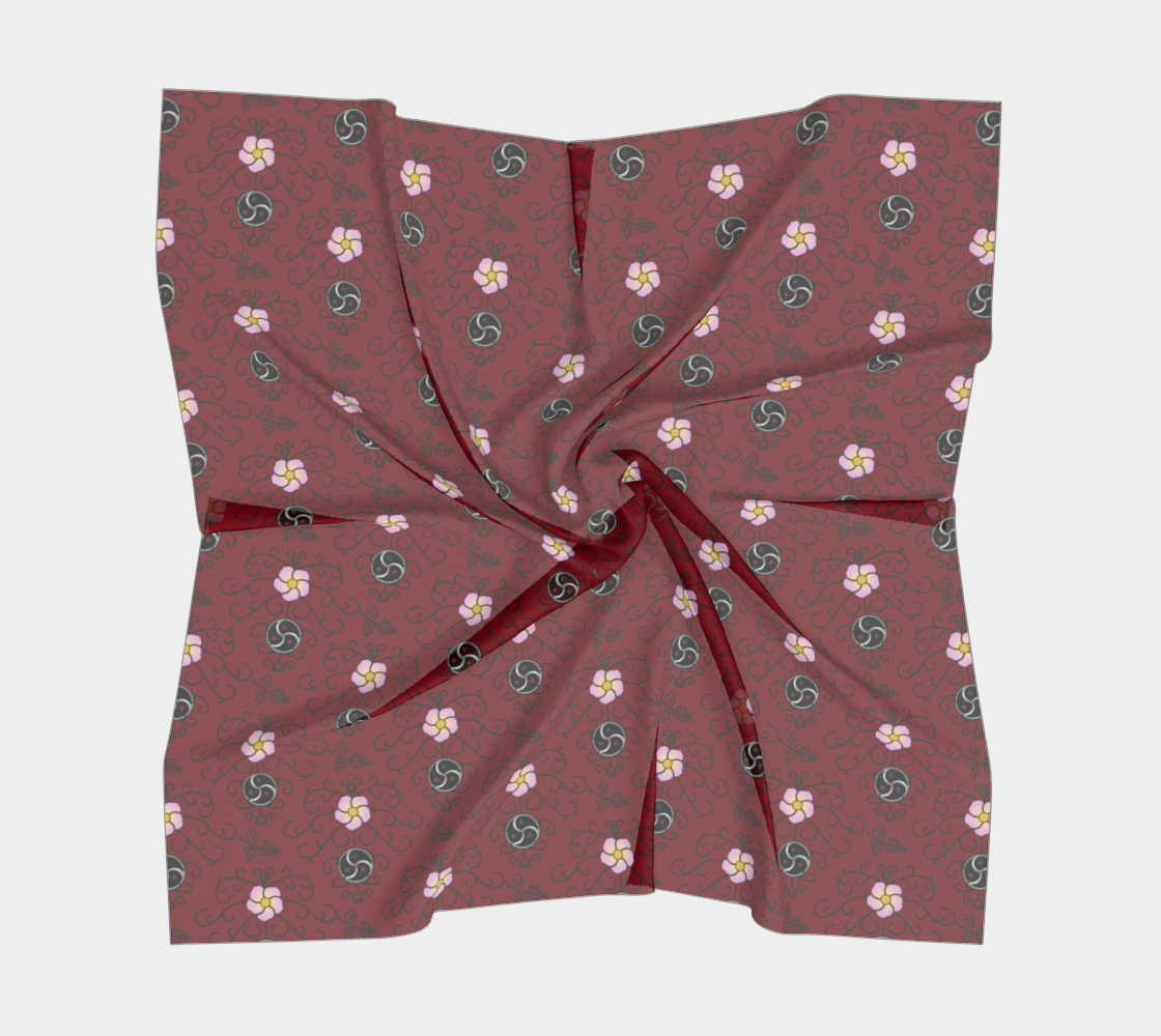 Wild Rose and Vine BDSM (Red) Square Scarf