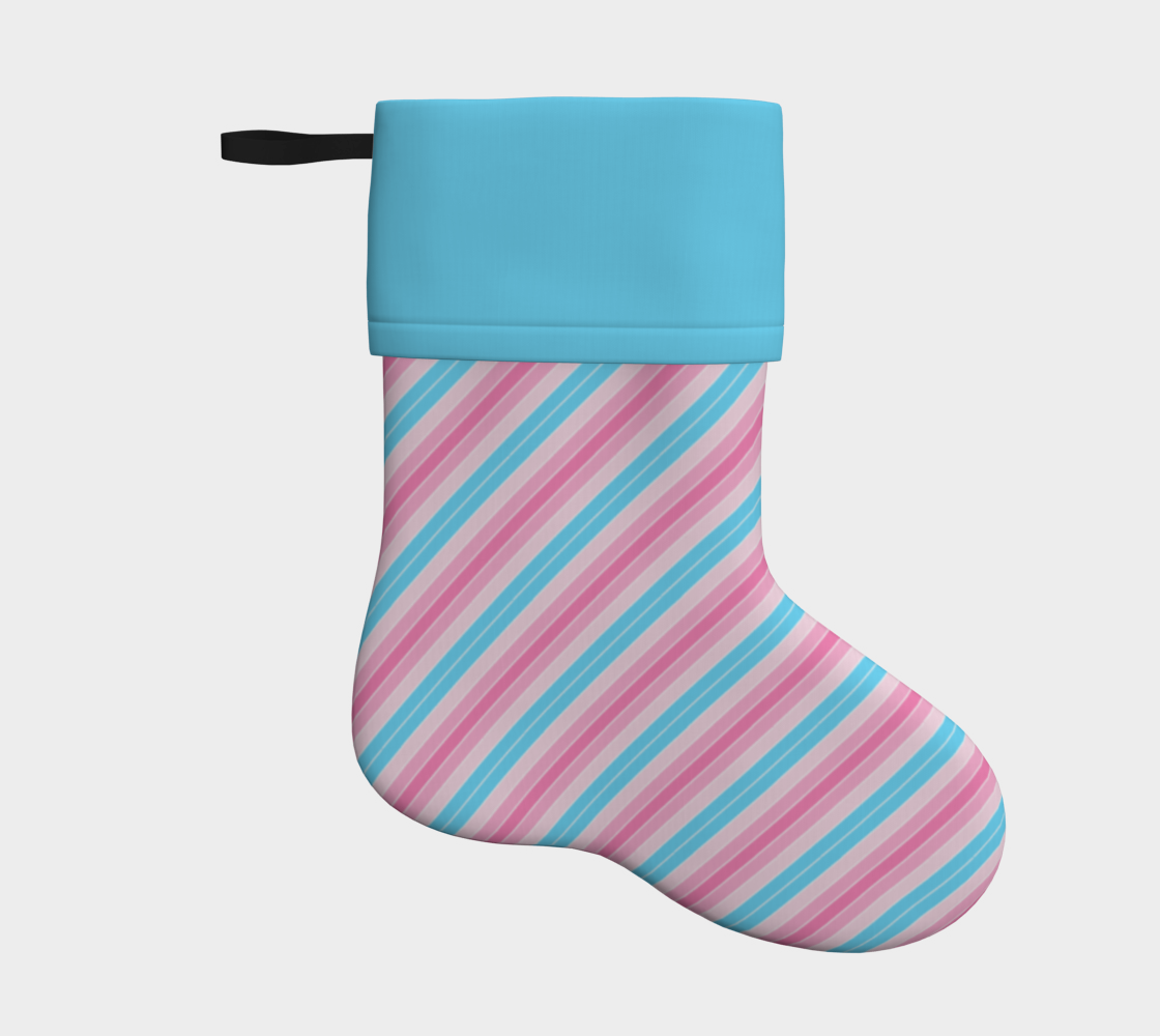 Transfeminine Striped Holiday Stocking