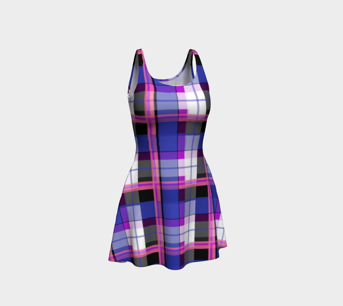 Genderfluid Plaid Flare Dress ninjaferretart Genderfluid Plaid Flare Dress ninjaferretart
