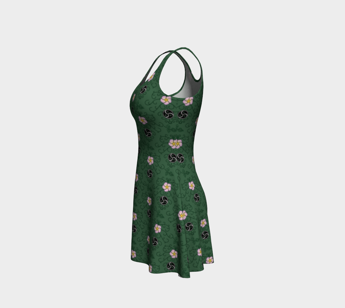 Vestido de vuelo verde BDSM de rosa salvaje y vid