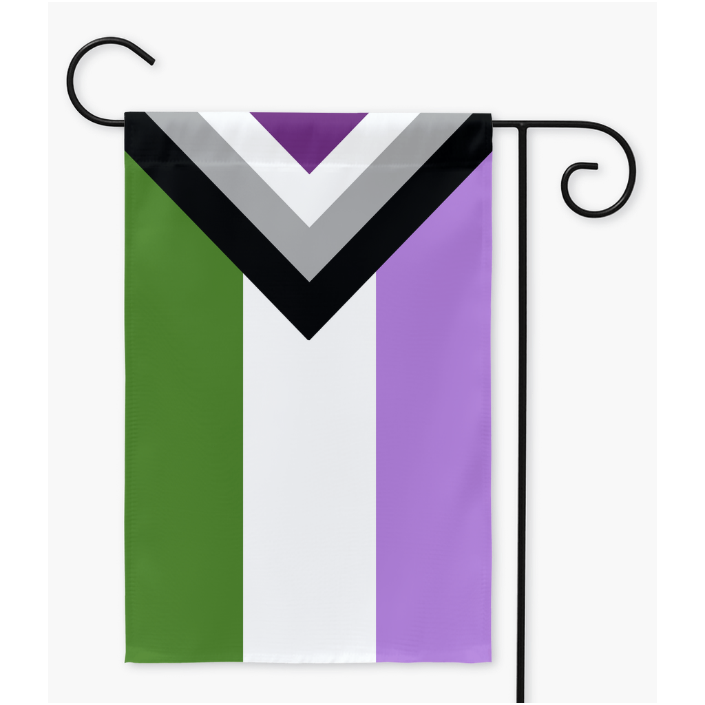 Genderqueer Asexual Yard and Garden Flags | Single Or Double-Sided | 2 Sizes