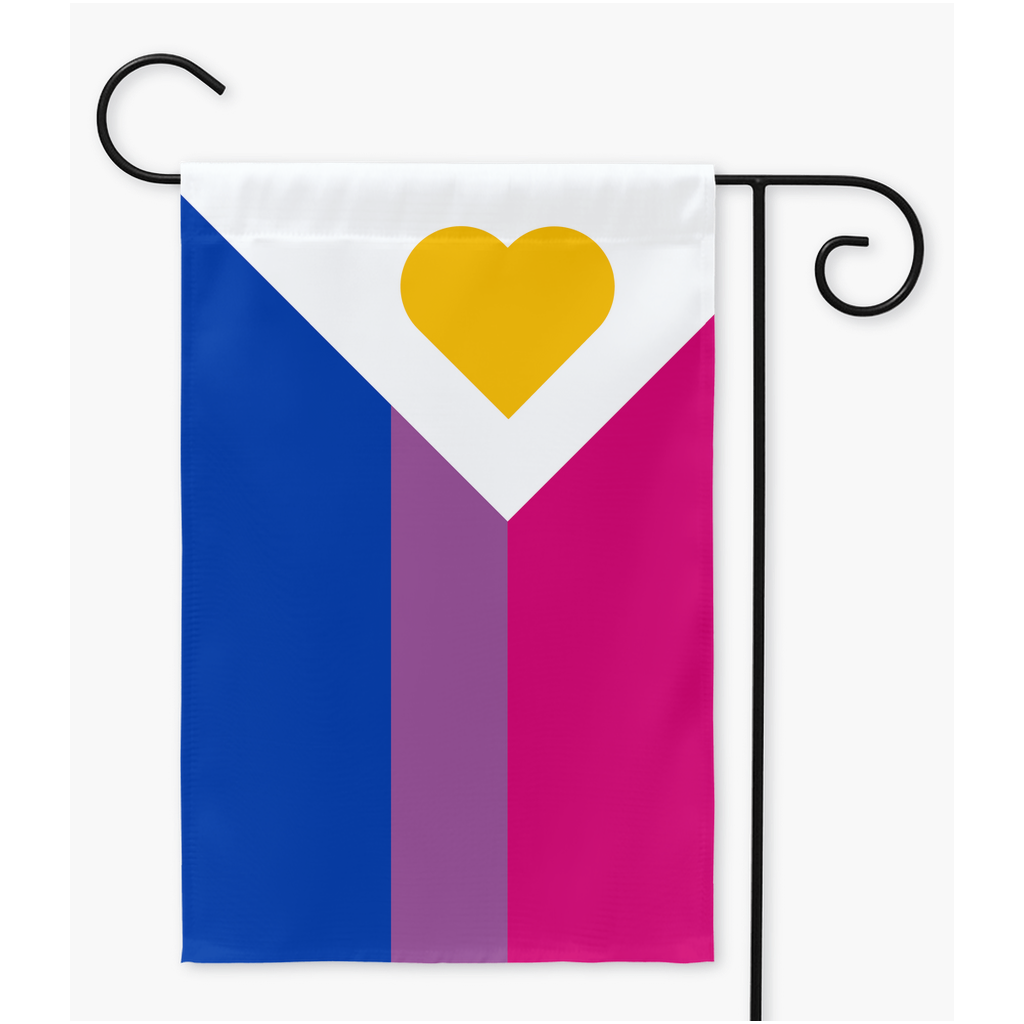Polyamory Pride - V6 - Drapeaux bisexuels de cour et de jardin | Simple ou double face | 2 tailles