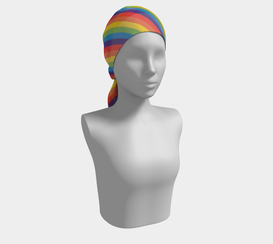 Muted Rainbow Striped Long Scarf