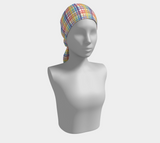 Muted Rainbow and White Plaid Long Scarf