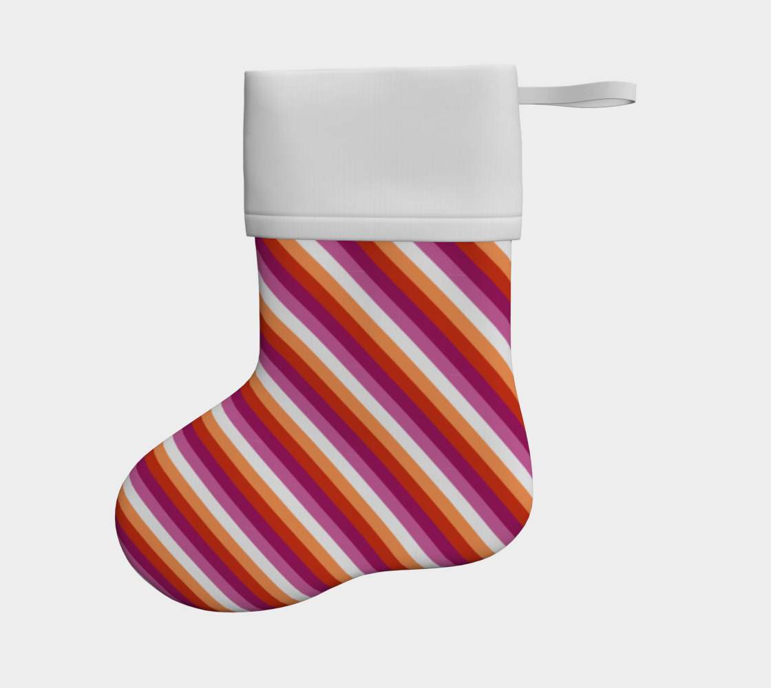 Lesbian - V1 Striped Holiday Stocking