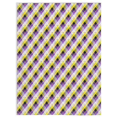 Nonbinary Bright Argyle Plaid Pride Minky Blankets