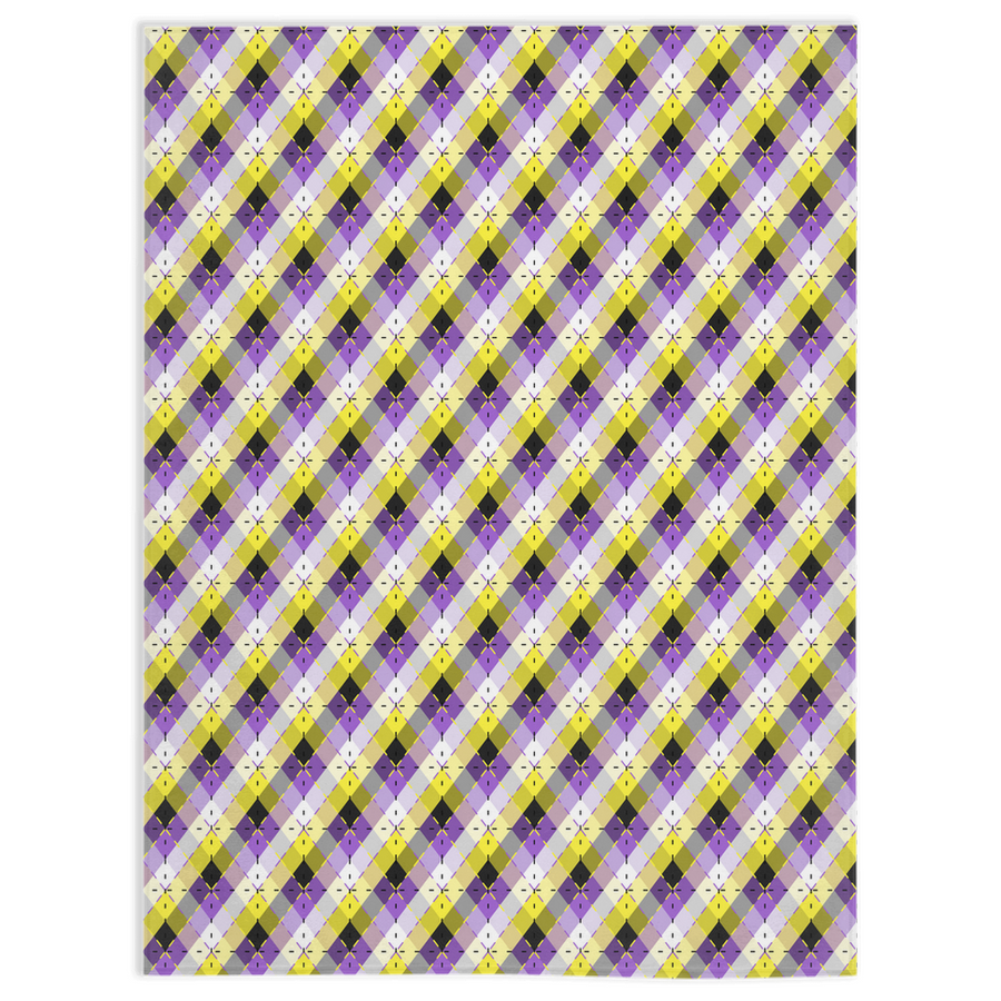 Couvertures Minky Nonbinaires Bright Argyle Plaid Pride