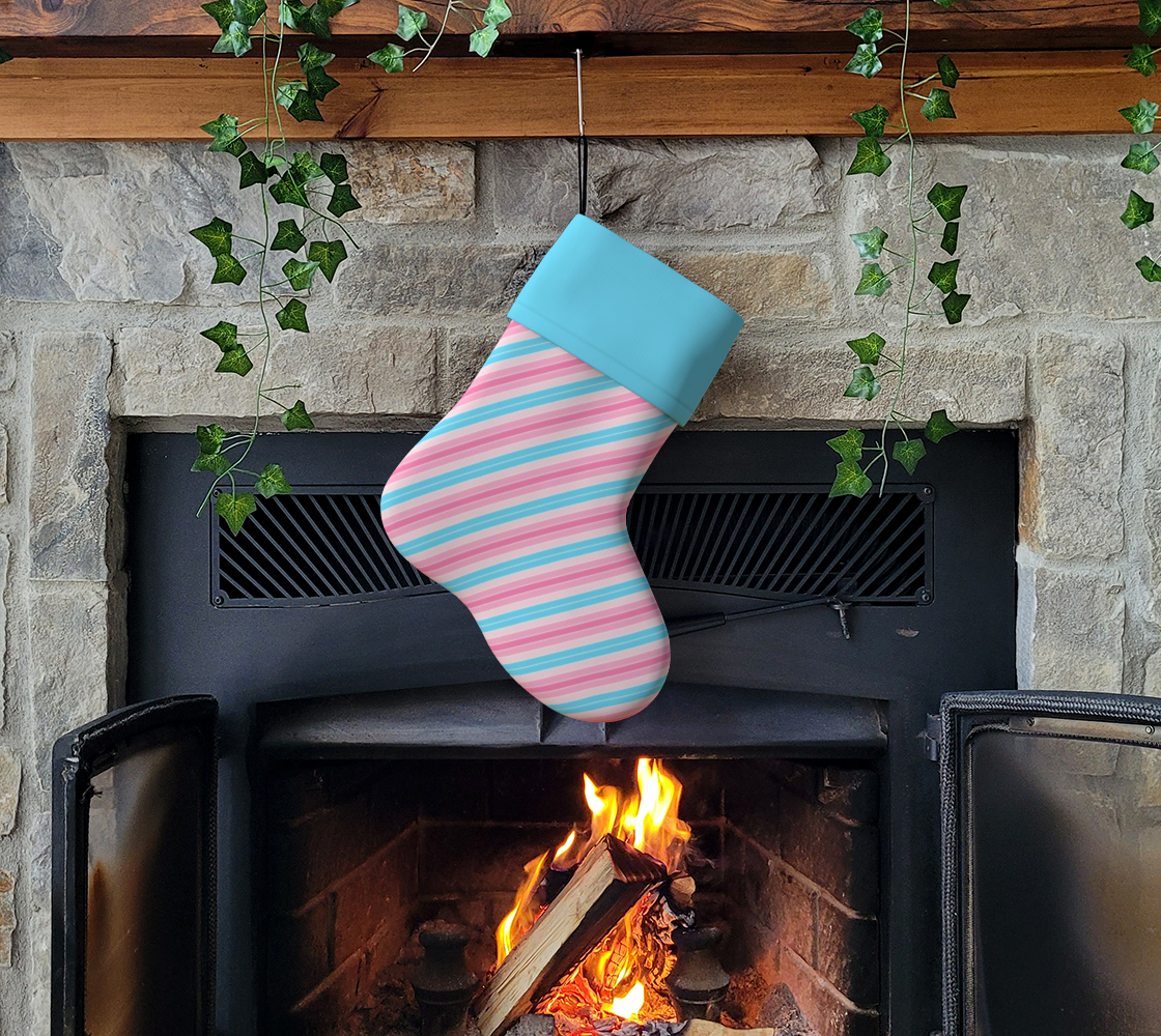 Transfeminine Striped Holiday Stocking