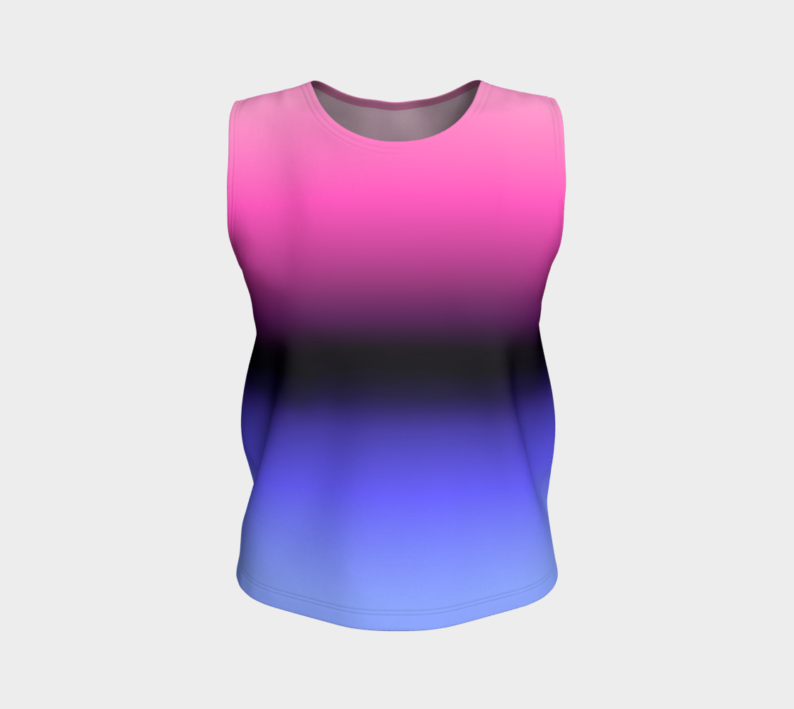 Camiseta sin mangas suelta con gradiente omnisexual (larga)
