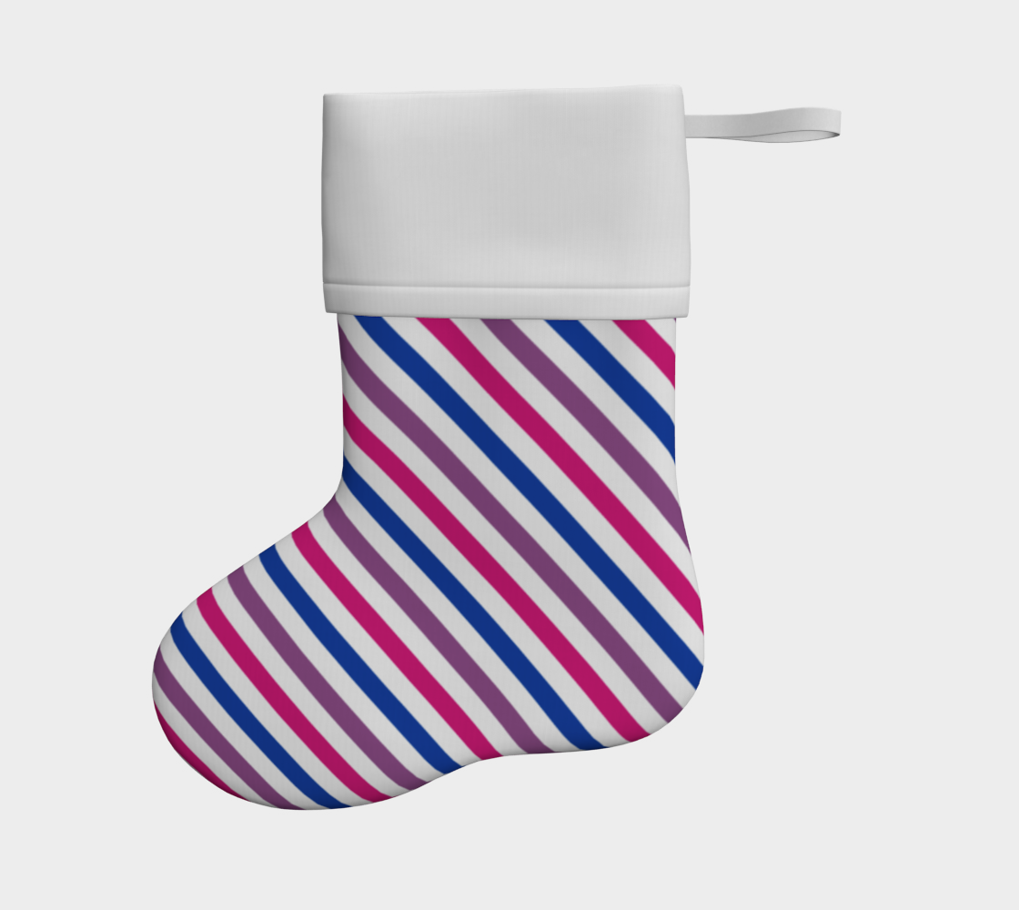 Bisexual Barber Striped Holiday Stocking
