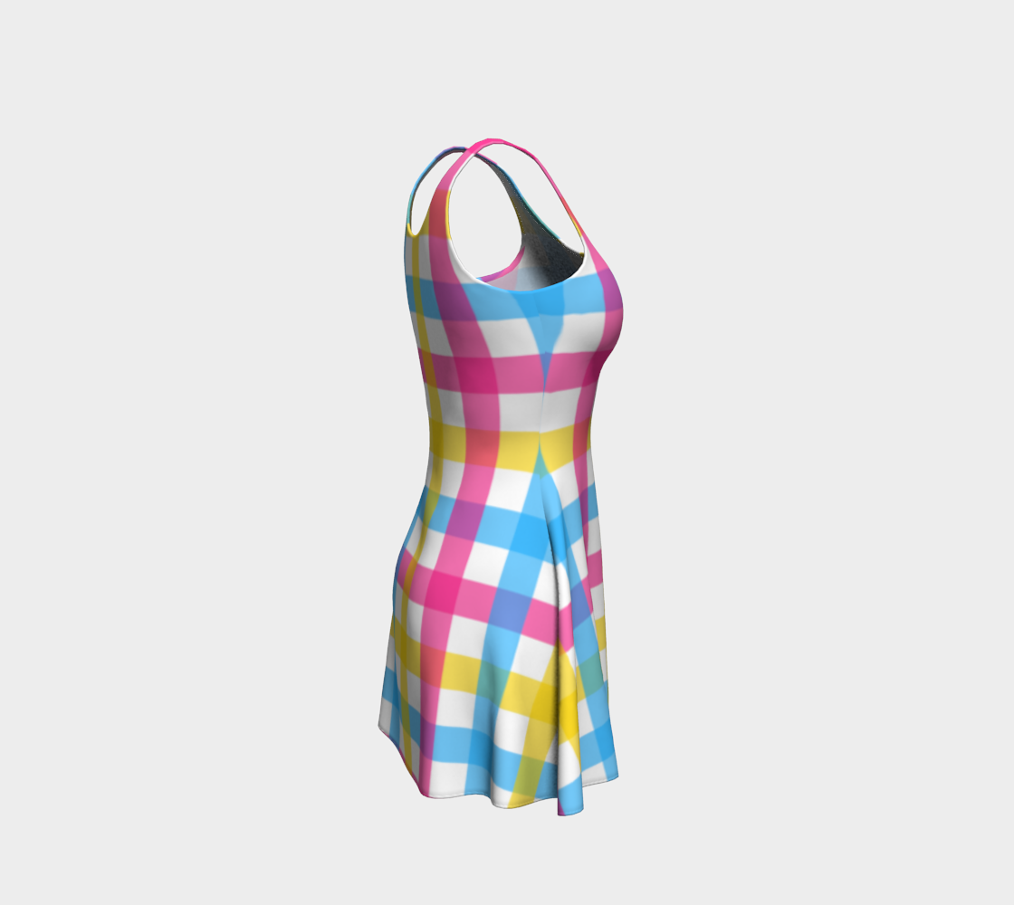 Vestido acampanado extragrande de cuadros pansexual