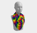 Rainbow Striped Square Scarf