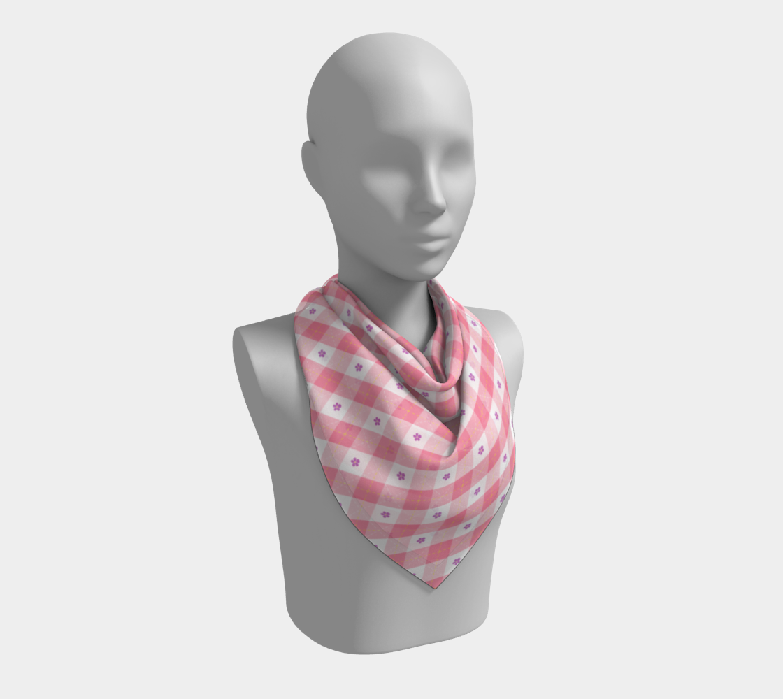Sapphic Floral Argyle Square Scarf