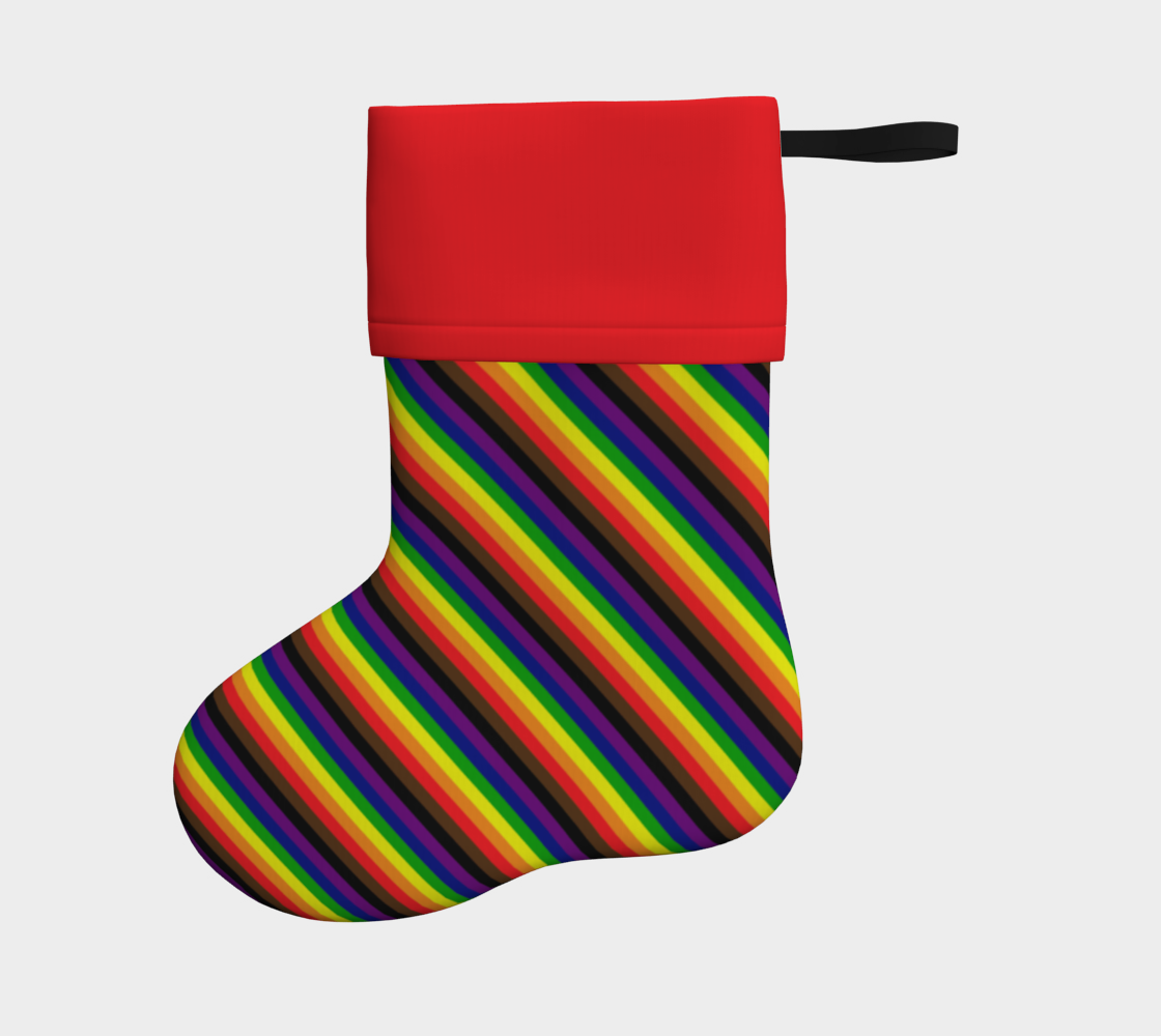 Philly Rainbow Striped Holiday Stocking