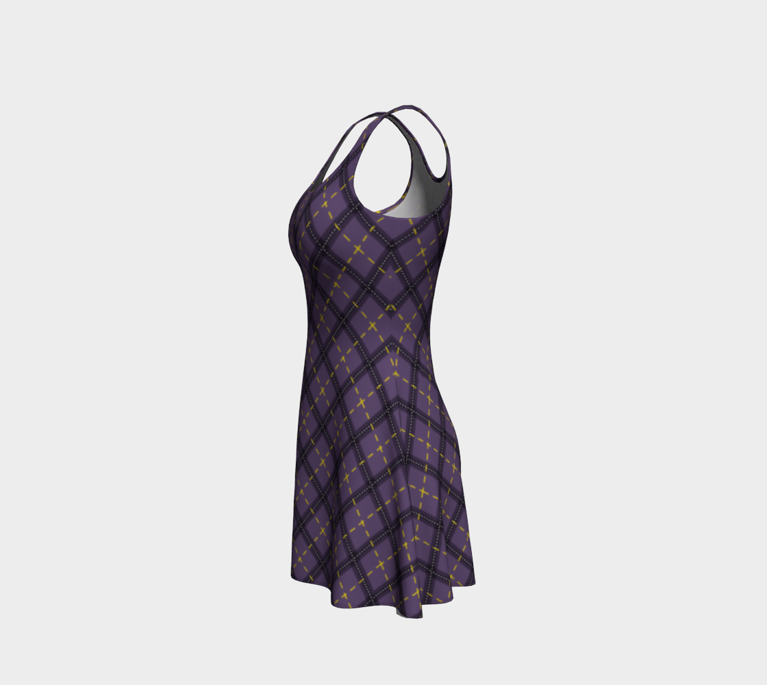 Vestido acampanado de rombos oscuros no binarios
