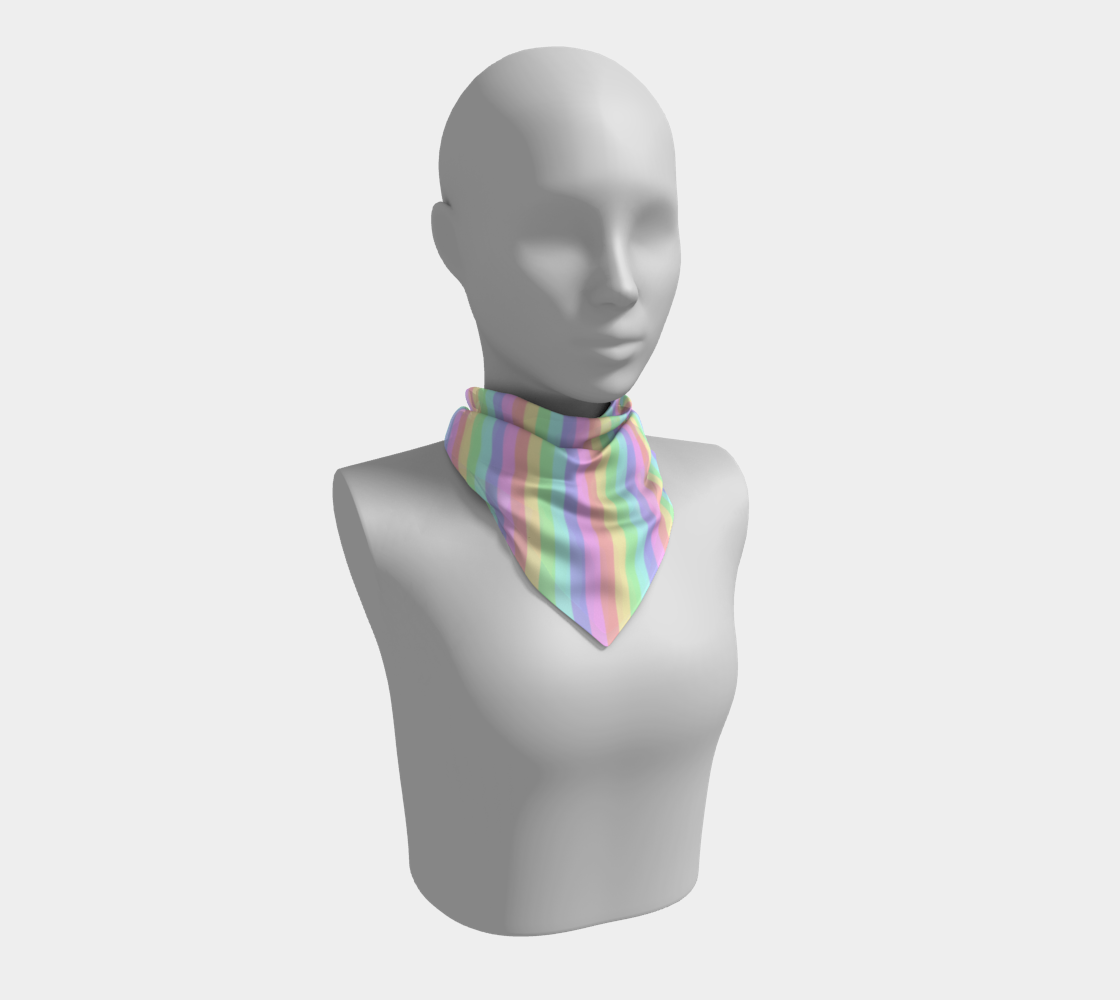 Pastel Rainbow Striped Square Scarf