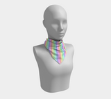 Pastel Rainbow Striped Square Scarf