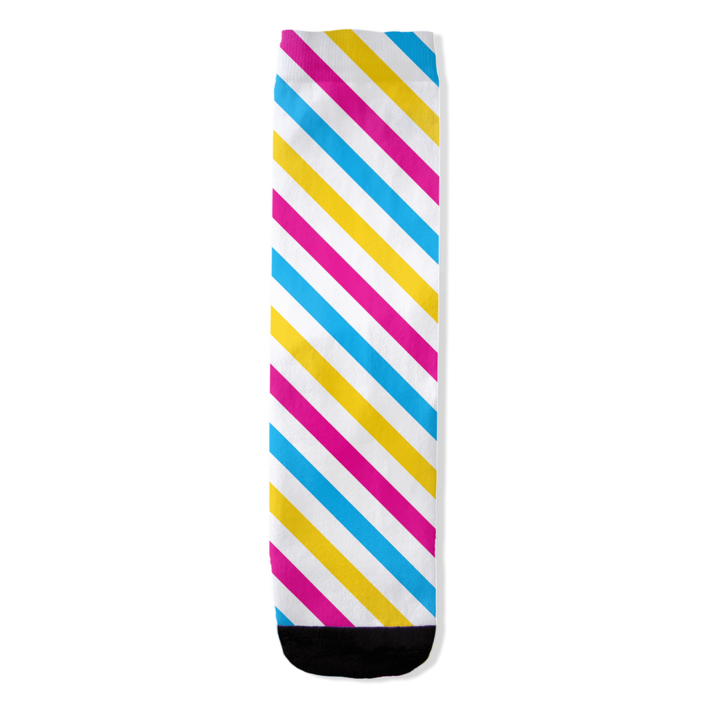 Calcetines con estampado integral a rayas de barbero pansexual