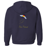Sweats à capuche zippés Bumblebee Pride Pun - DESIGN ARRIÈRE | Choisissez votre drapeau et votre jeu de mots | Sweat à capuche bourdon | LGBTQIA