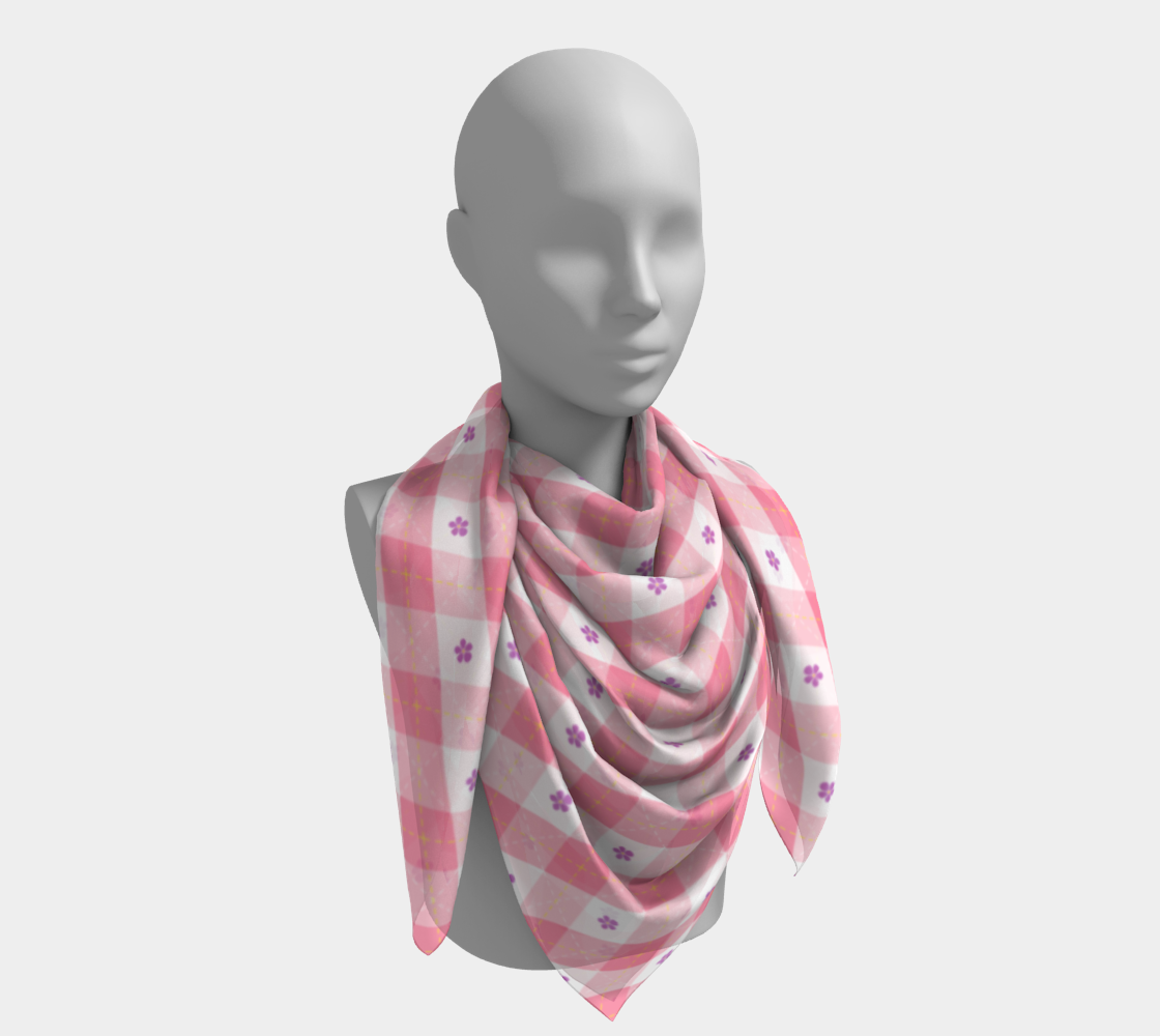 Sapphic Floral Argyle Square Scarf
