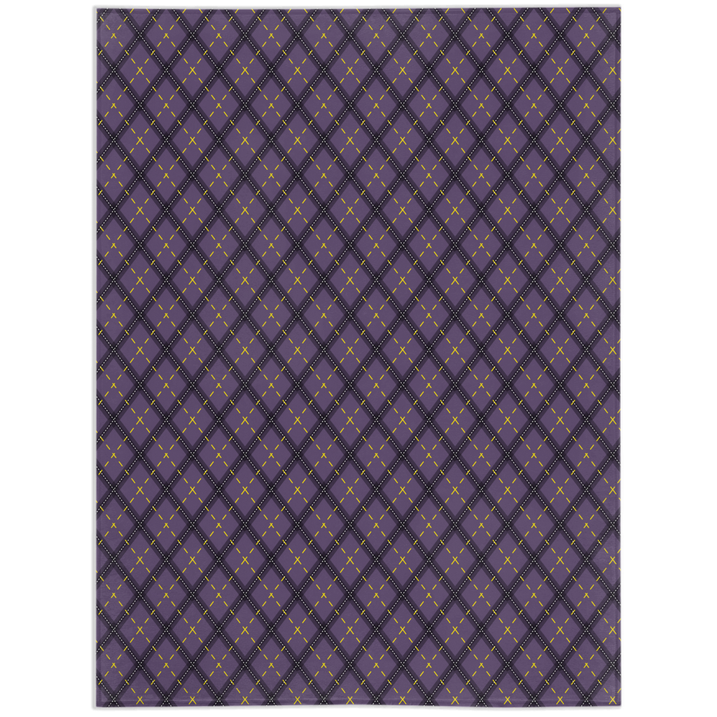 Nonbinary Dark Argyle Plaid Pride Minky Blankets