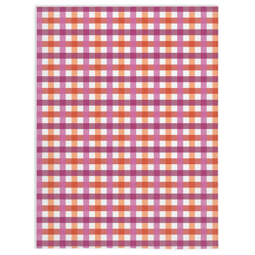 Lesbian - V1 Gingham Plaid Pride Minky Blankets