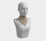 Rainbow and White Plaid Square Scarf