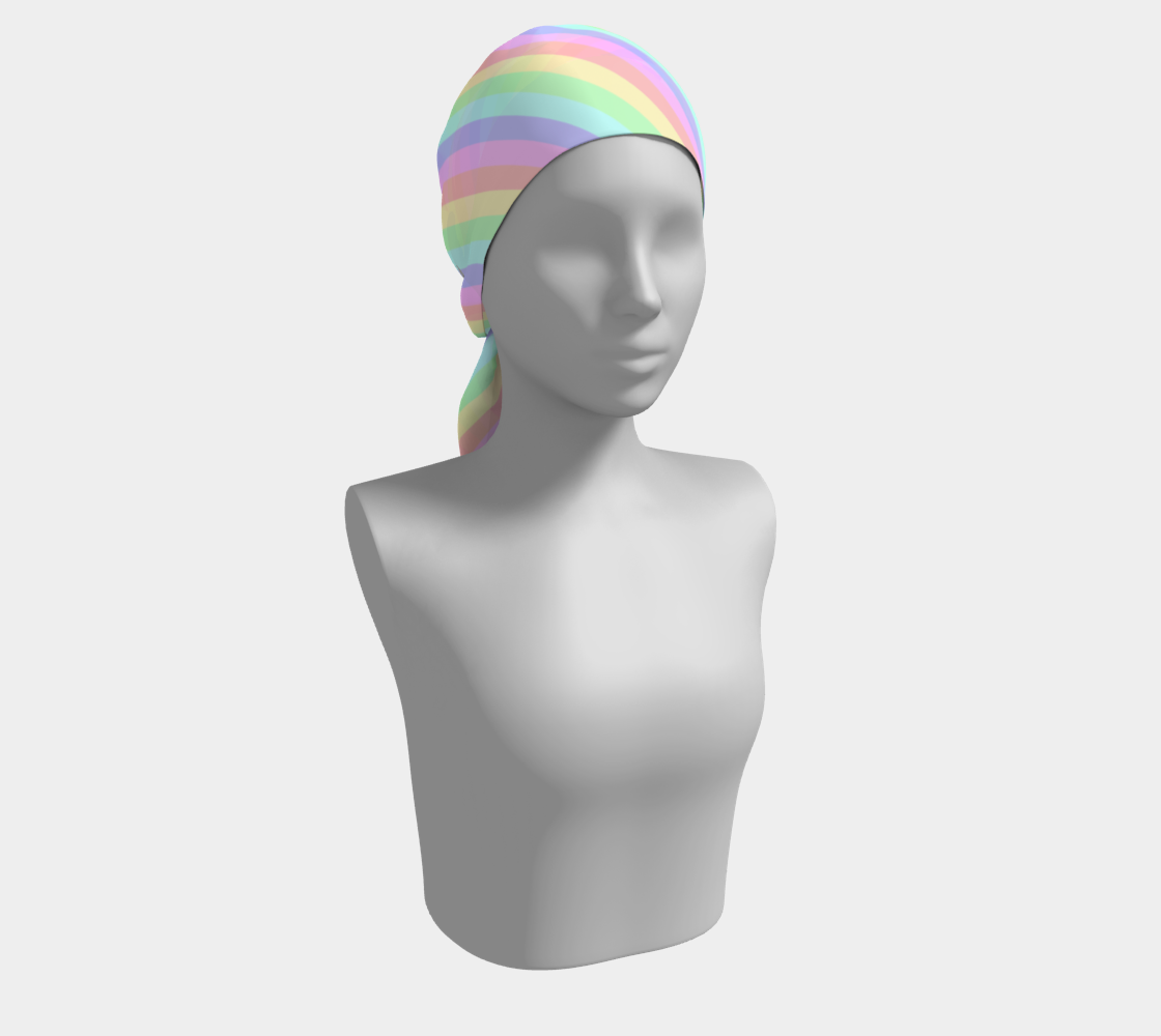 Pastel Rainbow Striped Long Scarf