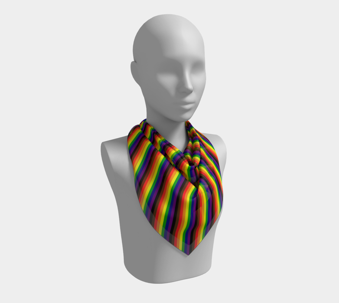 Philly Rainbow Striped Square Scarf