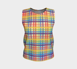 Muted Rainbow Plaid Gradient Loose Tank
