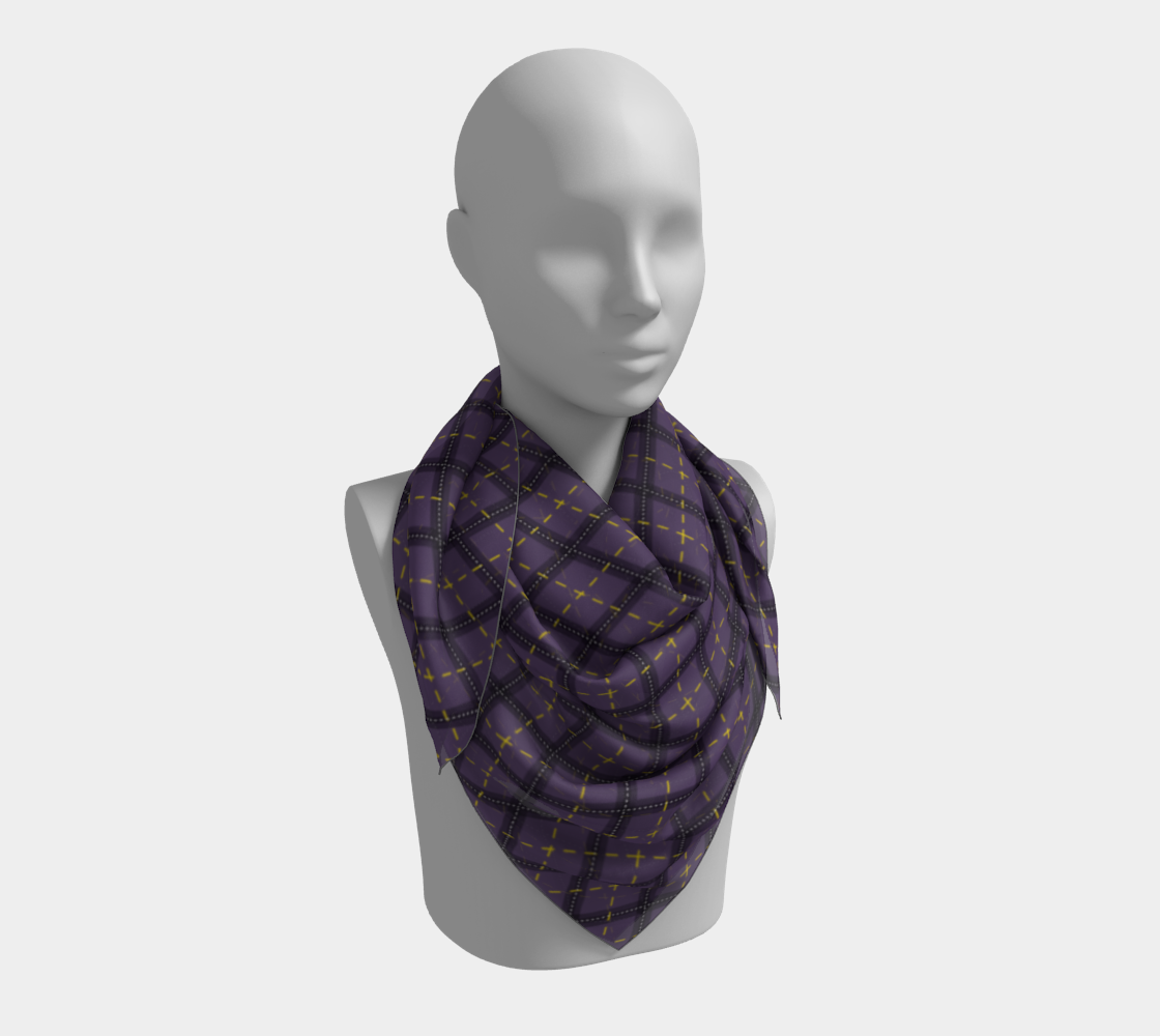 Foulard carré Argyle foncé non binaire