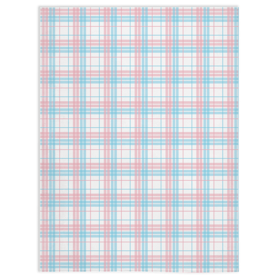 Transgender Tartan Plaid Pride Minky Blankets