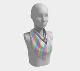 Pastel Rainbow Striped Square Scarf