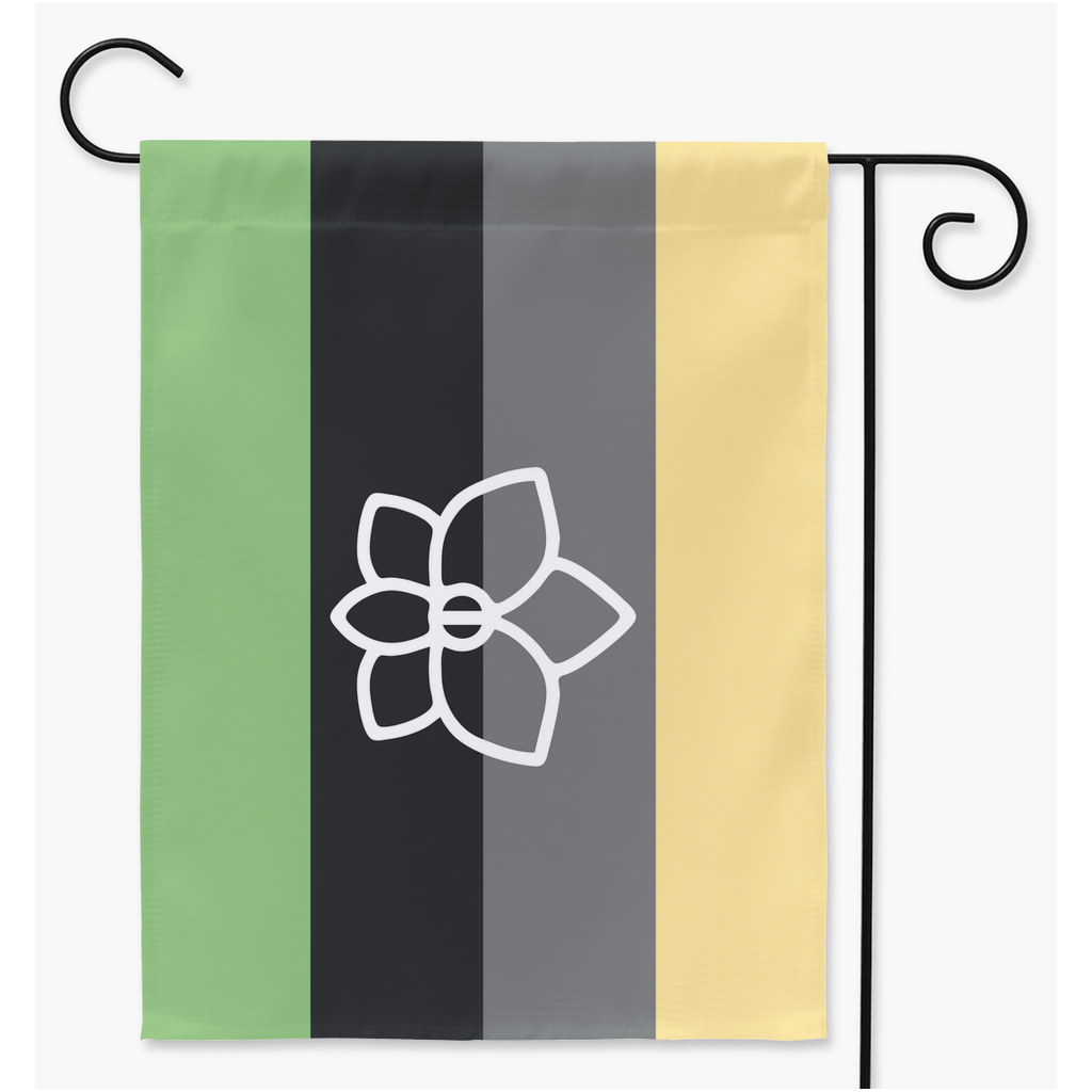 Orchidromantic Pride Yard and Garden Flags | Single Or Double-Sided | 2 Sizes | Aromantic and Asexual Spectrum