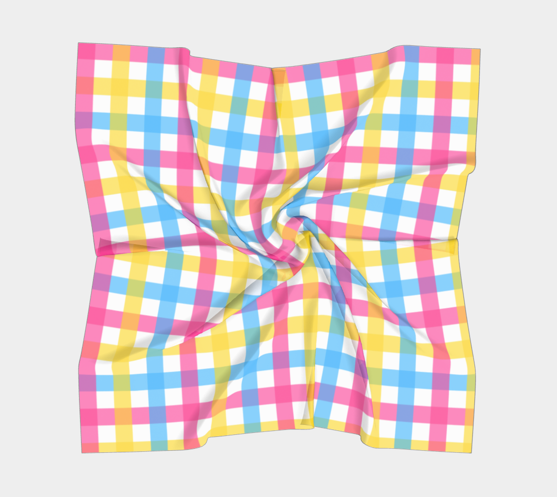 Pansexual Gingham Plaid Square Scarf