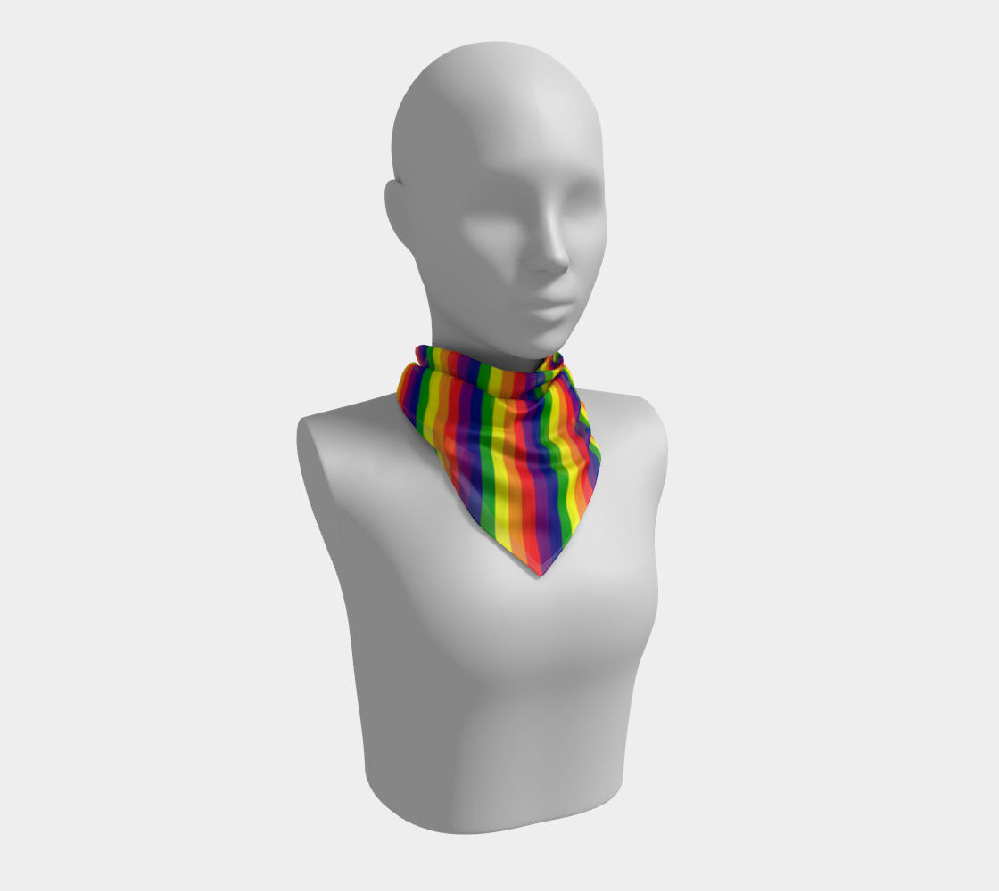 Rainbow Striped Square Scarf