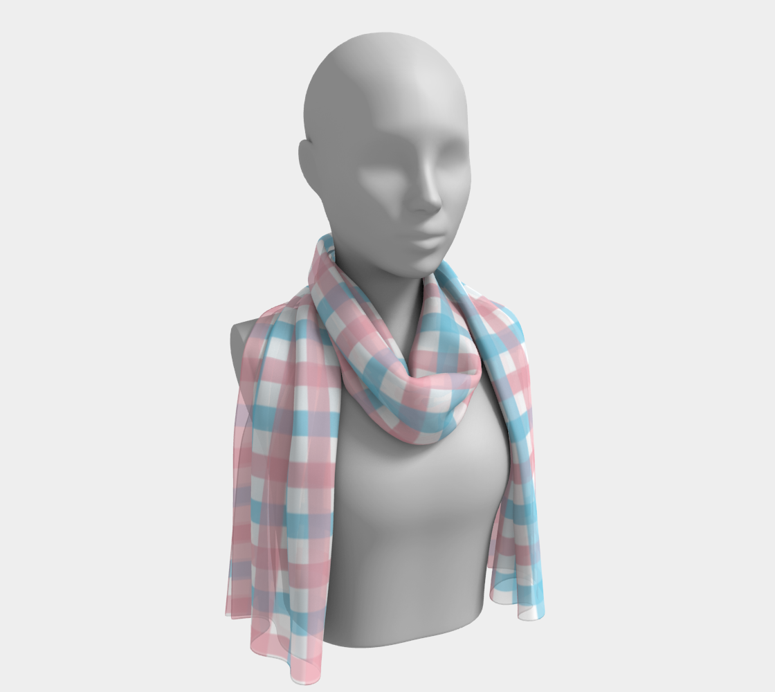 Transgender Gingham Long Scarf