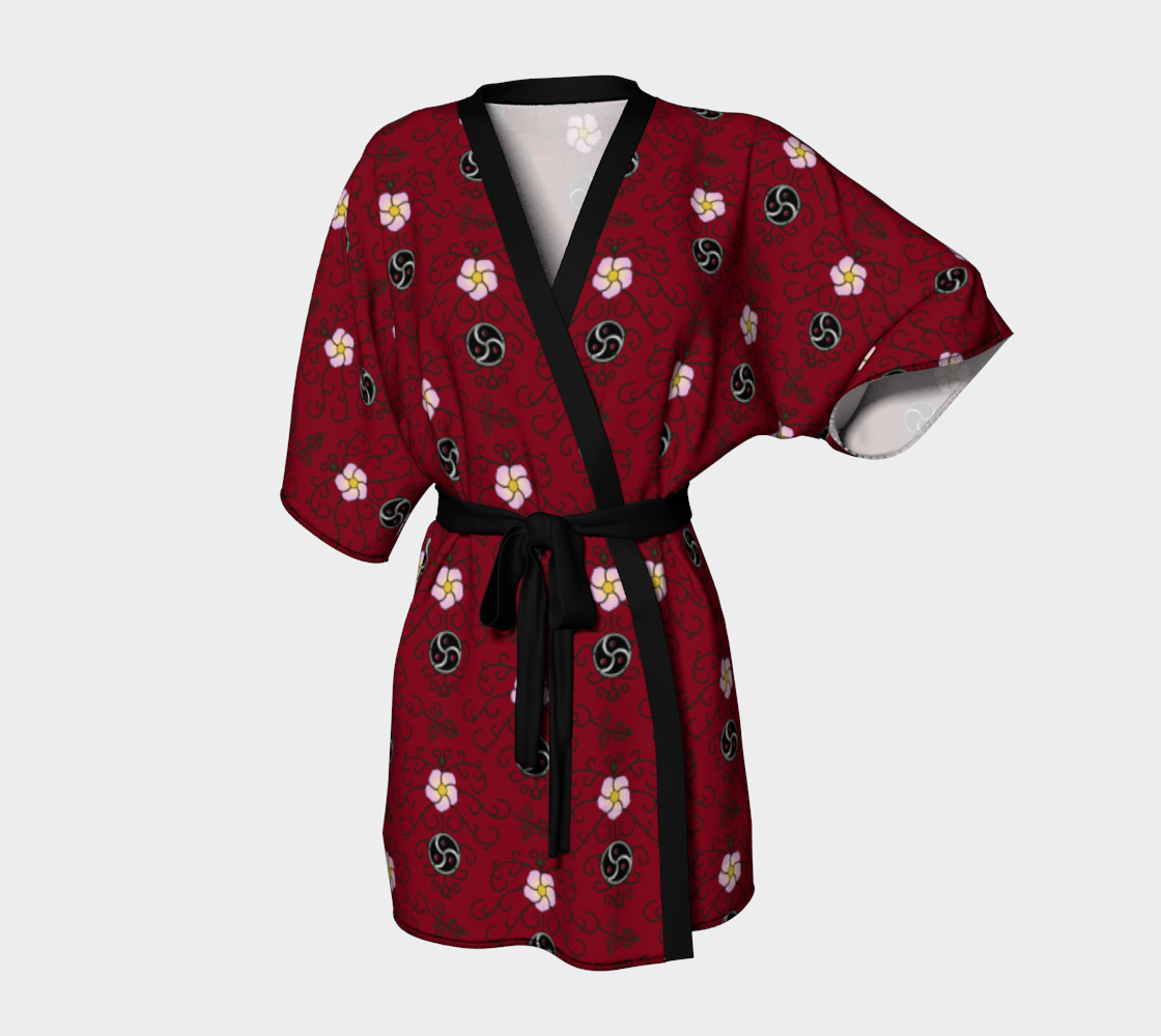 Bata de kimono Wild Rose and Vine BDSM (rojo)