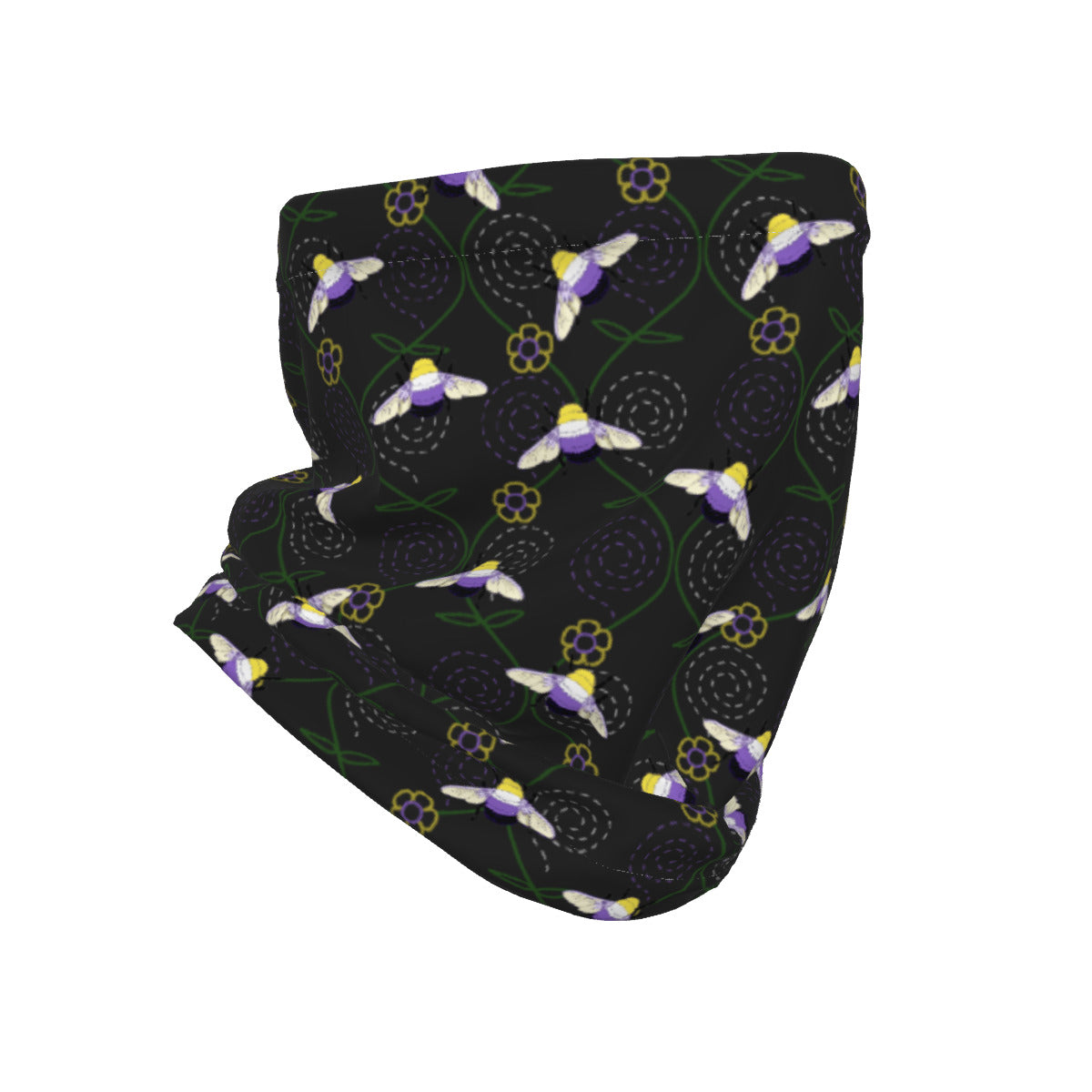 Funda para el cuello de tejido polar con estampado integral de enrejado de abejorro y vid