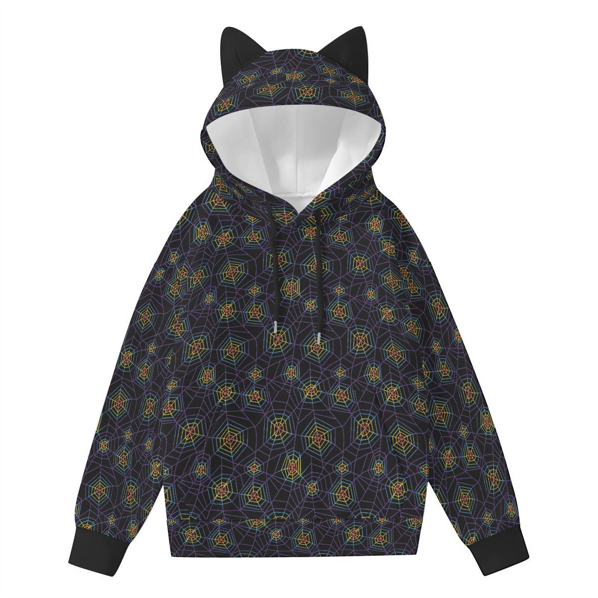 Sudadera con capucha de telaraña orgánica con orejas | Elige tu combinación de colores Pride