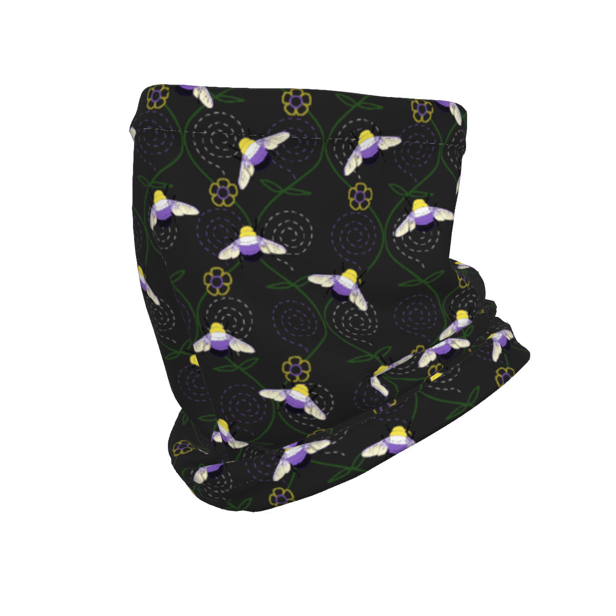 Funda para el cuello de tejido polar con estampado integral de enrejado de abejorro y vid