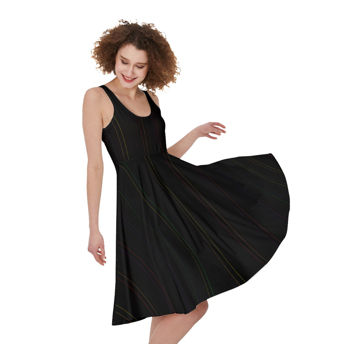 Robe trapèze sans manches à fines rayures | Choisissez votre coloris