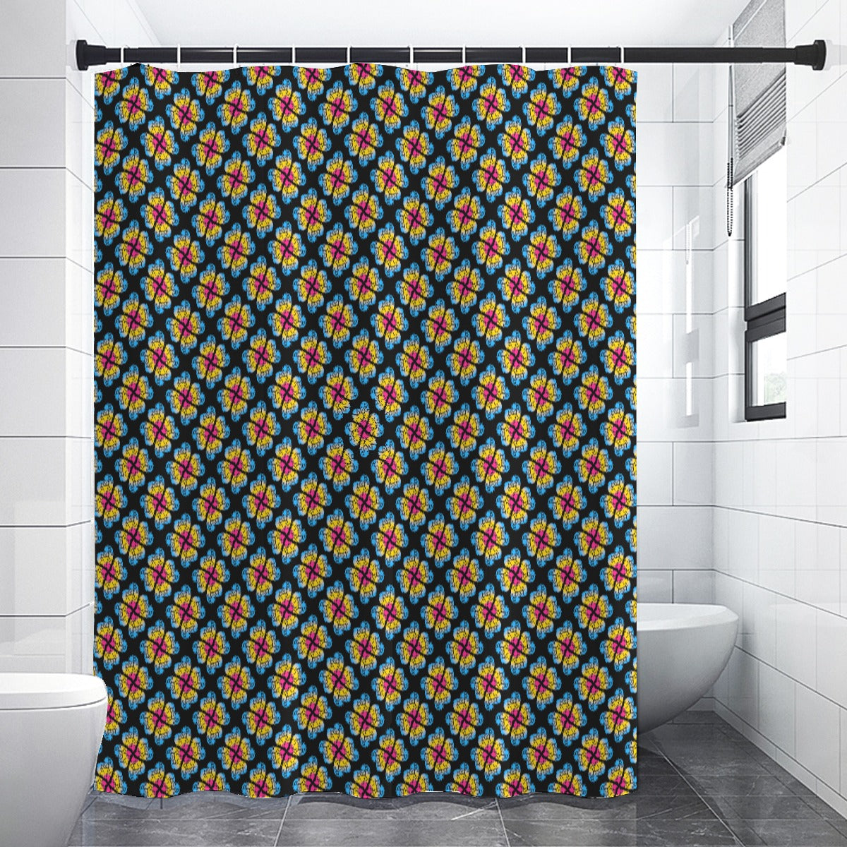 Heart Flower Patterned Shower Curtains 150(gsm)| Choose Your Colourway