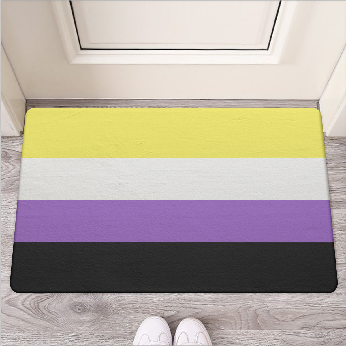 Alfombra de puerta del orgullo de género | Felpudo de goma | Elige tu bandera