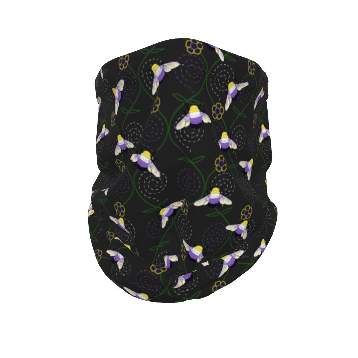 Funda para el cuello de tejido polar con estampado integral de enrejado de abejorro y vid