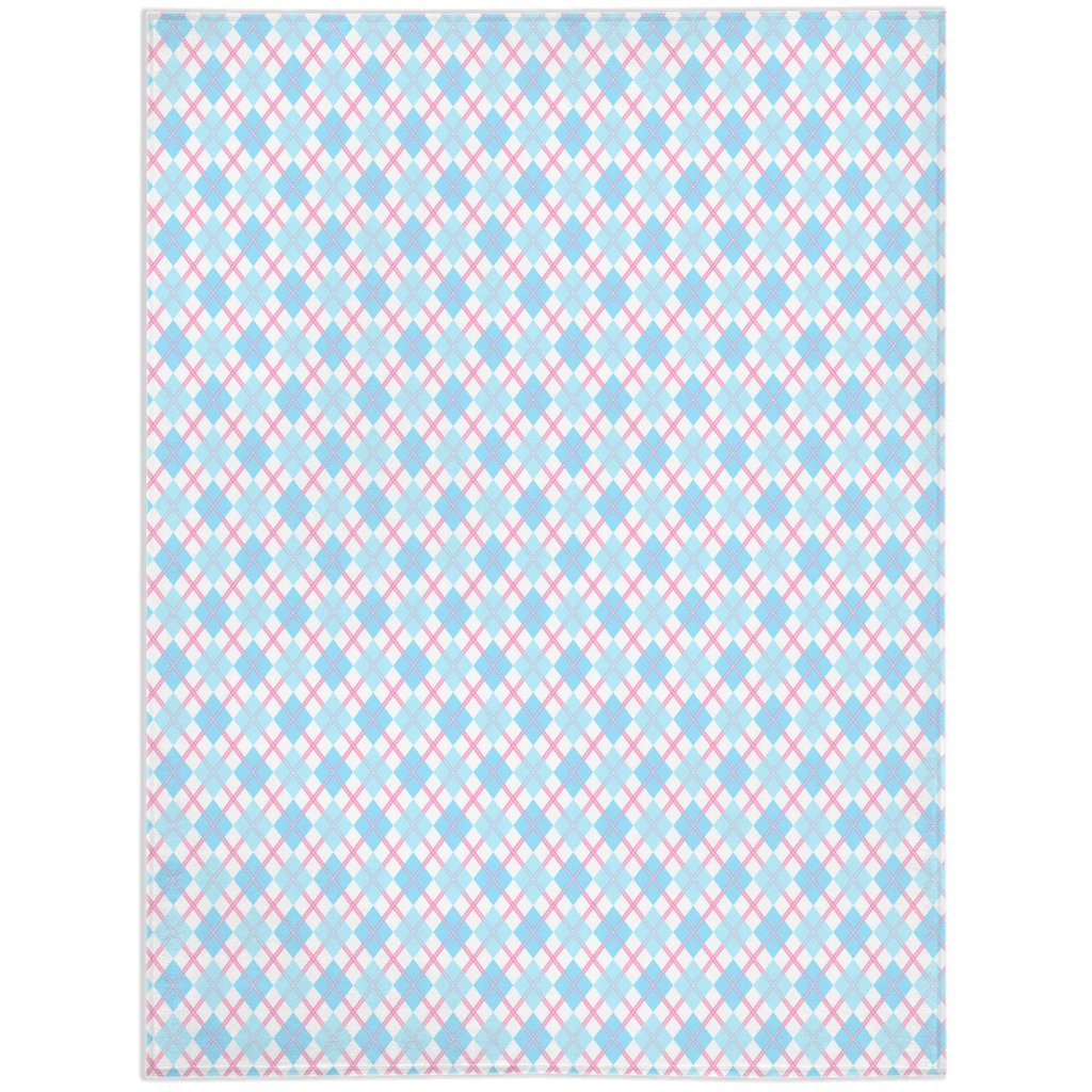 Transmasculine Argyle Plaid Pride Minky Blankets